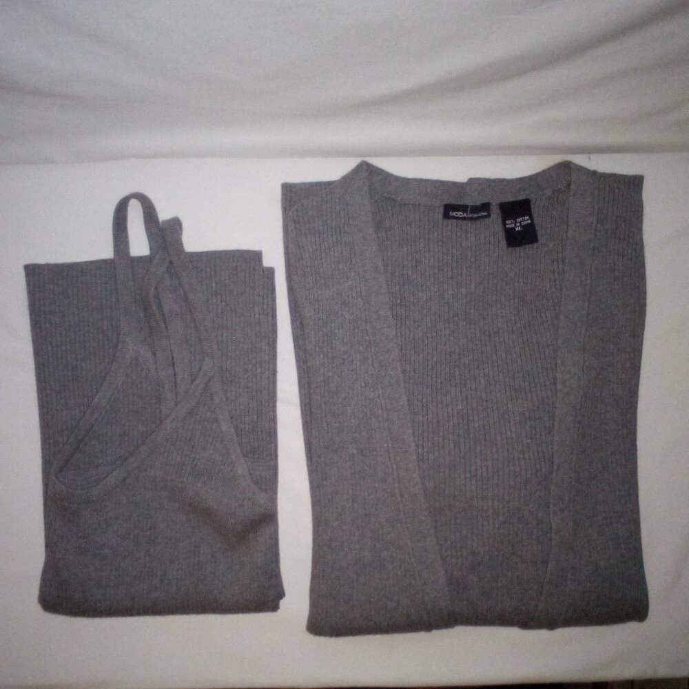Cardigan & Tank Top Set: 100% Cotton.  Button Down.  Vintage. NWOT.  Never Used.